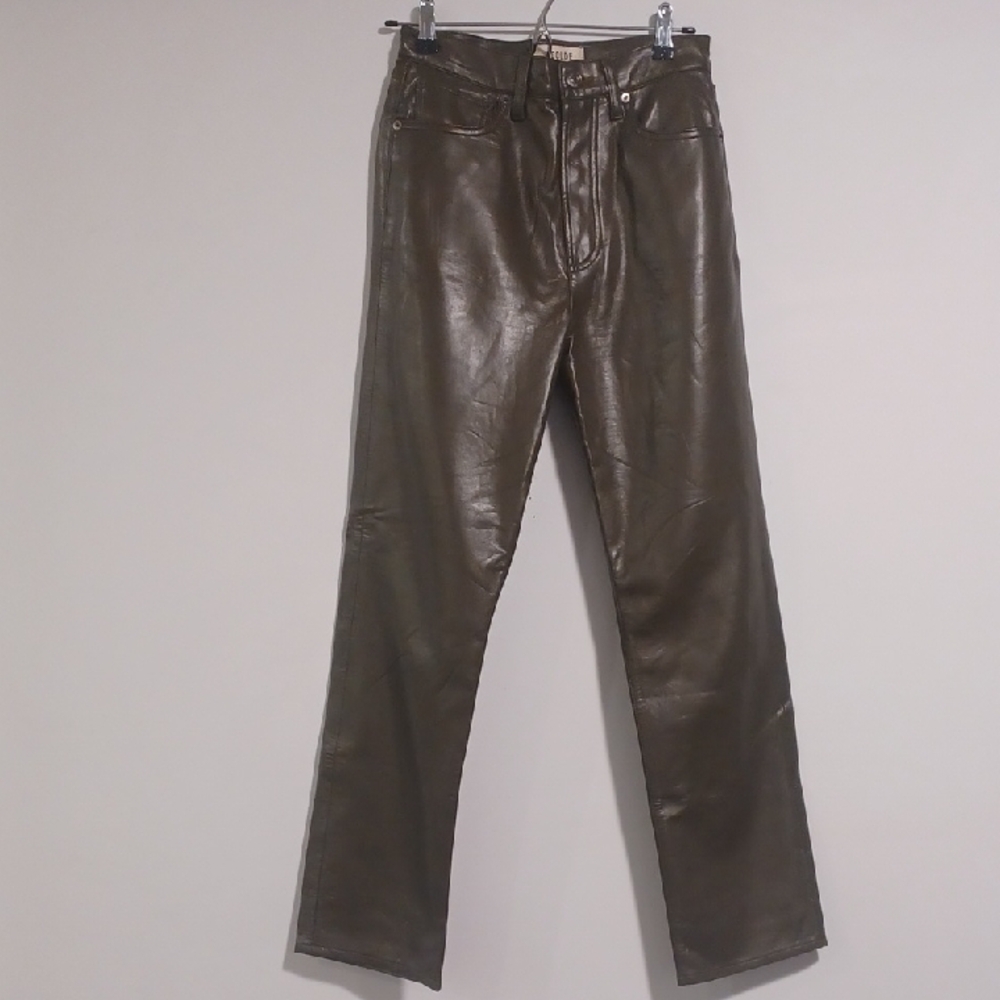 Agolde Olive Leather Pants